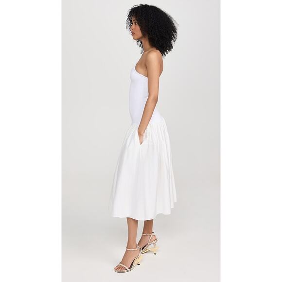 Alexis Kamali Dress stretch white midi aline bride bridal size large L - Picture 12 of 16